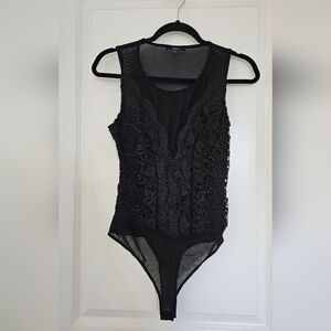 Chic Black Lace Bodysuit